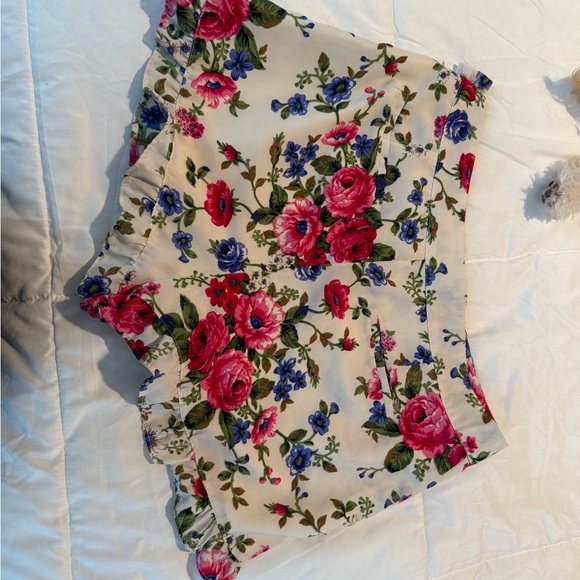 Floral Print Ruffle Shorts - Picture 3 of 8